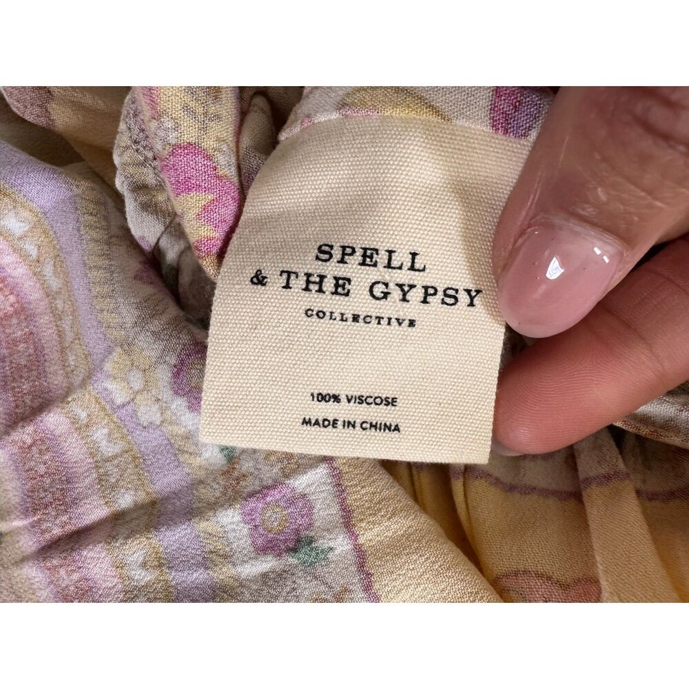 SPELL & THE GYPSY Portobello Long Sleeve Playdress Festival Dress Pink Yellow XS - Picture 6 of 8